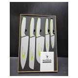 5PCS Professional Kitchen Chef Knife Set with Blade Guards Sharp for Meat Cutting Home Cooking