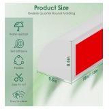 Flexible Quarter Round Trim Molding, 78 Inch White Peel and Stick Silicone Edge Trim for Wall, Floor, Cabinet, Countertop, Backsplash - Self Adhesive Molding for Corners and Baseboards