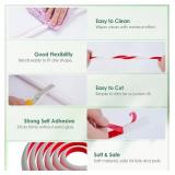 Flexible Quarter Round Trim Molding, 78 Inch White Peel and Stick Silicone Edge Trim for Wall, Floor, Cabinet, Countertop, Backsplash - Self Adhesive Molding for Corners and Baseboards