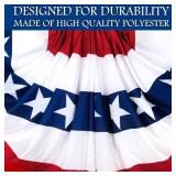 2 Pack USA Pleated Fan Flag, Large Size 3 X 6 Feet American US Bunting Patriotic Half Fan Banner Flag Decoration, 4th of July Memorial Day Independence Day Fourth July Outdoor Decor
