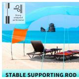 Beach Canopy Sun Shade, Beach Tent Sun Shelter Wind Sail Camping Sun Shelter Portable Seaside Tent Shelter Canopy Outdoor Beach Sun Shade for Family Vacation and Camping