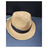 Straw Fedora Hat for Kids, Boys Girls Packable Straw Panama Trilby Derby Hat Children