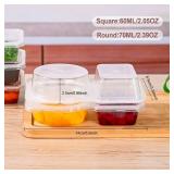 10PCS Double Compartment Condiment Container With Lids - Reusable Snack Pack Containers for Take-out Sauces
