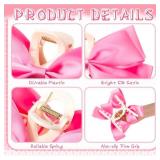 FineCheer 12 Pack Bow Claw Clips Satin Bow Hair Clips Nonslip Claw for Bridesmaid Proposal Gifts Women Weddings and Bridesmaids Thick Thin Hair(Pink White Black)