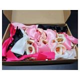 FineCheer 12 Pack Bow Claw Clips Satin Bow Hair Clips Nonslip Claw for Bridesmaid Proposal Gifts Women Weddings and Bridesmaids Thick Thin Hair(Pink White Black)