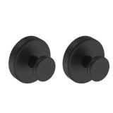 Suction Cup Hooks for Shower, Reusable Towel Hooks for Bathroom, Black 2 pack