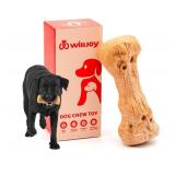 Willjoy Dog Chew Toys for Aggressive Chewers, Tough Dog Toys for Aggressive Chewers, Pine Wood and Nylon Indestructible Dog Toy, Bacon Flavor Large Dog Toys to Keep Them Busy