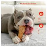 Willjoy Dog Chew Toys for Aggressive Chewers, Tough Dog Toys for Aggressive Chewers, Pine Wood and Nylon Indestructible Dog Toy, Bacon Flavor Large Dog Toys to Keep Them Busy