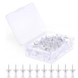 Lot of 4 120Pcs Clear Push Pins Tacks for Bulletin Board, Plastic Head, Steel Point, Thumb Tacks