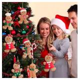 Lot of 2 Gingerbread Man Ornaments for Christmas Tree Decorations, Gingerbread Christmas Decorations Hanging Charms