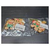 Lot of 2 Gingerbread Man Ornaments for Christmas Tree Decorations, Gingerbread Christmas Decorations Hanging Charms