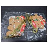 Lot of 2 Gingerbread Man Ornaments for Christmas Tree Decorations, Gingerbread Christmas Decorations Hanging Charms