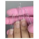 XXL Coffin Nail Tips No C Curve 240 Pcs Extra Long XL Clear Fake Acrylic Half Cover Ballerina False Nails Use in Extension for Salons and Home DIY Nail Art,12 Sizes (No C Curve)