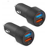 USB C Car Charger, 2-Pack 54W Dual Port USB-C Car Accessories Power Adapter PD/QC Fast Charging Cigarette Lighter for iPhone 16/15/14/13/12/11 Pro Max, iPad, Samsung Galaxy S25/S24/S23, Pixel, Android