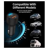 USB C Car Charger, 2-Pack 54W Dual Port USB-C Car Accessories Power Adapter PD/QC Fast Charging Cigarette Lighter for iPhone 16/15/14/13/12/11 Pro Max, iPad, Samsung Galaxy S25/S24/S23, Pixel, Android