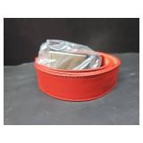 YOORAN Belt Men Ratchet Belt Dress with 1 3/8" Genuine Leather        Jeans Belt with Click Sliding Buckle, Adjustable Trim to Fit Red"