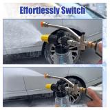Foam Cannon Dual-Connector Accessory, 1/4 Inch Pressure Washer Gun Double Tip Attachment with 5pcs Pressure Washer Nozzles Pressure Washer Accessories for Car Motorcycle Washing Home Cleaning