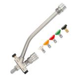 Foam Cannon Dual-Connector Accessory, 1/4 Inch Pressure Washer Gun Double Tip Attachment with 5pcs Pressure Washer Nozzles Pressure Washer Accessories for Car Motorcycle Washing Home Cleaning