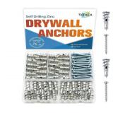 Zinc Heavy Duty Self-Drilling Drywall Anchor Kit - 50 Metal Anchors with 50 #8 x 1-1/4" Screws        Total 100 Pieces"