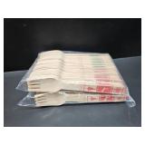 Lot of 2 Perfect Stix Wooden Disposable Forks, Red and Green Christmas Design, 6 Inch, 100 Count