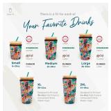 Sok It JavaSok Iced Coffee & Cold Soda Insulated Neoprene Cup Sleeve (Sweet Notes, Medium: 22-28oz)