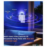 Indoor Fly Trap, Plug-in Bug Light Catcher with UV and Blue Light - Fruit Fly Traps for Indoors, Gnats, Mosquitoes, Flies, Moths,House Flies - Fly Traps Indoor for Home-400 Sq Ft of Protection