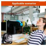 BSVI Desk Fan Portable, Personal Mini Desktop 3 Speeds Quiet Small Table Fan with Cable USB Powered for Home Office Study reading Bedroom Indoor Car Outdoor Travel