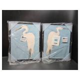 Stupell Industries Nautical Heron Casual Coastal Bird Distressed Blue Painting, Design by June Erica Vess 14" X 12"