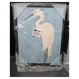 Stupell Industries Nautical Heron Casual Coastal Bird Distressed Blue Painting, Design by June Erica Vess 14" X 12"