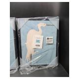 Stupell Industries Nautical Heron Casual Coastal Bird Distressed Blue Painting, Design by June Erica Vess 14" X 12"