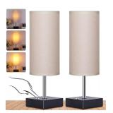 Cordless Table Lamp, Battery Operated Lamp Touch Dimmable,Rechargeable Lamp for NightStand, Battery Powered Wireless Table Lamp for Decor, Living Room, Dorm-2Pack