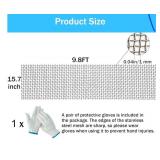 YLJNGUS 304 Stainless Steel Mesh Screen - 20 Mesh 15.7"x9.8FT(40cmx300cm) Fine Wire Mesh with Protective Gloves Window Screen Roll 1mm Hole Filter Woven Wire for Vent        Home        Prevent Mouse 