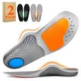 2Pairs,Insoles Men Work Boots Standing All Day High Arch Heavy Duty Support Flat Feet Orthopedic Insoles for 220+lbs Work Insoles Relief Plantar Fasciitis Heel Pa (Black&Grey) Size: S Men 7-8 / Women 