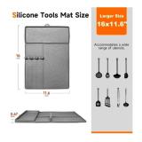2PCS Griddle Silicone Grill Spatula Mat Tools Accessories for Blackstone, Large Heat Resistant Side Shelf Mat Grill Pad with Drip Pad for Outdoor BBQ Kitchen Counter