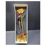 24k Gold Dipped White Rose Long Stem Forever Preserved Rose Flower