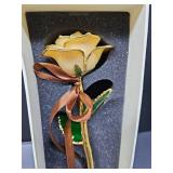 24k Gold Dipped White Rose Long Stem Forever Preserved Rose Flower