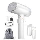 Plavogue Travel Steamer for Clothes, 110-240V Dual Voltage Portable Steamer, 15s Fast Heat-up, Mini Garment Handheld Steamer, for Home, European Travel and Gift, white (white)