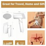 Plavogue Travel Steamer for Clothes, 110-240V Dual Voltage Portable Steamer, 15s Fast Heat-up, Mini Garment Handheld Steamer, for Home, European Travel and Gift, white (white)