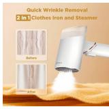 Plavogue Travel Steamer for Clothes, 110-240V Dual Voltage Portable Steamer, 15s Fast Heat-up, Mini Garment Handheld Steamer, for Home, European Travel and Gift, white (white)