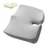 Badink Extra Large Memory Seat Cushion, Multifunctional for Office or Driving Use, Premium Quality and Durability,Comfortable(21.5 * 17.7 * 4 inches)(Light Gray)