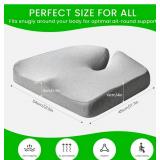 Badink Extra Large Memory Seat Cushion, Multifunctional for Office or Driving Use, Premium Quality and Durability,Comfortable(21.5 * 17.7 * 4 inches)(Light Gray)
