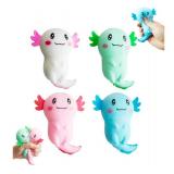 4PCS Stress Relief Axolotl Toy|Taba Squishy Squeeze Axolotl Party Favors Toy |Cute Malt Sugar Filled Sensory Fidget Toy | Filled Stretchy Salamander Animal Fun Squeeze Toy(4.7 x 3.9 Inch)