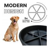 Slow Feeder Pet Bowl, 32oz (4 Cups), Stainless Steel, Non-Slip Base, BPA/PVC/Lead-Free, Portable, Removable Insert for Food and Water Bowl, Healthy Eating for Both Dogs and Cats, Black