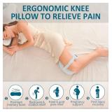 Knee Pillow for Side Sleepers, Memory Foam Leg Pillow for Side Sleeping, Between Legs Pillow for Hip and Back Pain Relief - Side Sleeper Pillow with Breathable Pillowcase and Elastic Strap