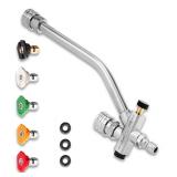 Foam Cannon Dual-Connector Accessory, 1/4 Inch Pressure Washer Gun Double Tip Attachment with 5pcs Pressure Washer Nozzles Pressure Washer Accessories for Car Motorcycle Washing Home Cleaning