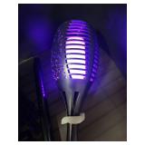 4PCs Halloween Solar Torch Lights Outdoor, 43in 96 LED, Waterproof Landscape Garden Pathway Light with Purple Vivid Dancing Flickering Flames, Auto On/Off Dusk to Dawn for Halloween Lights Decoration 