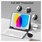 kenke Keyboard Case for iPad 9th/8th/7th Generation (10.2 Inch, 2021/2020/2019), Magnetic Detachable Wireless Bluetooth Keyboard, Thin & Light Keyboard Case with Pencil Holder, Black
