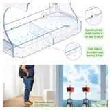 Clear Window Bird Feeder - Outdoor Window Feeder with Strong Self-Adhesive Hooks, Bird Bath or Water Bowl for Outside Watchings