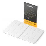 SpaceAid Stone Bath Mat, Instant Dry Diatomaceous Earth Shower Mat Non Slip, Large Bathroom Quick Dry Diatomite Bath Mat, Fast Drying Water Absorbing Stone Mats (White)