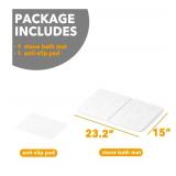 SpaceAid Stone Bath Mat, Instant Dry Diatomaceous Earth Shower Mat Non Slip, Large Bathroom Quick Dry Diatomite Bath Mat, Fast Drying Water Absorbing Stone Mats (White)
